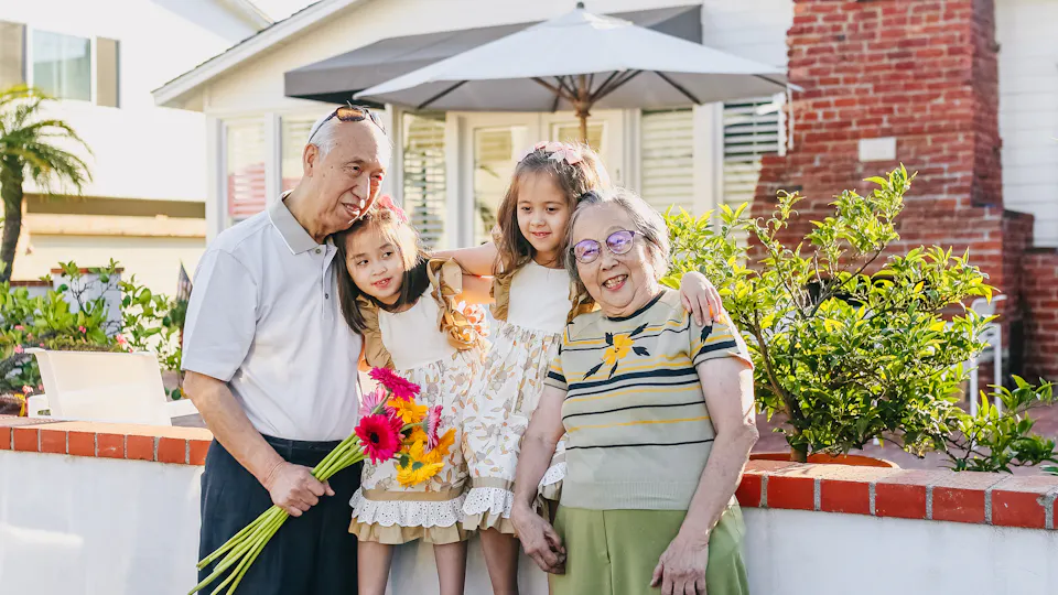 Family reviewing protection needs together